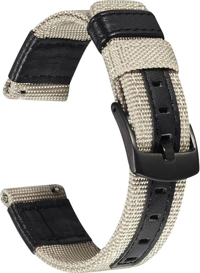 Olytop for Gear S3 Classic/Frontier Smart Watch Band, 22mm Premium Nylon with Leather Sports Strap Wrist Band for Gear S3 Smart Watch